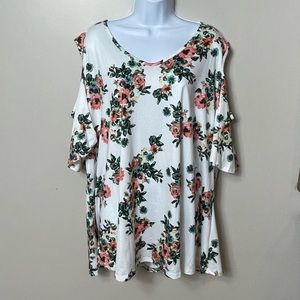 Womens 3XL Top | NWT | Allegrace | Cold Shoulder | Floral print | Plus Shirt